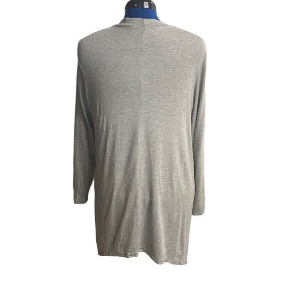 ENOUGH ABOUT ME Women’s Longline Open Front Cardigan Shrug Gray Size 1X - Picture 2 of 8